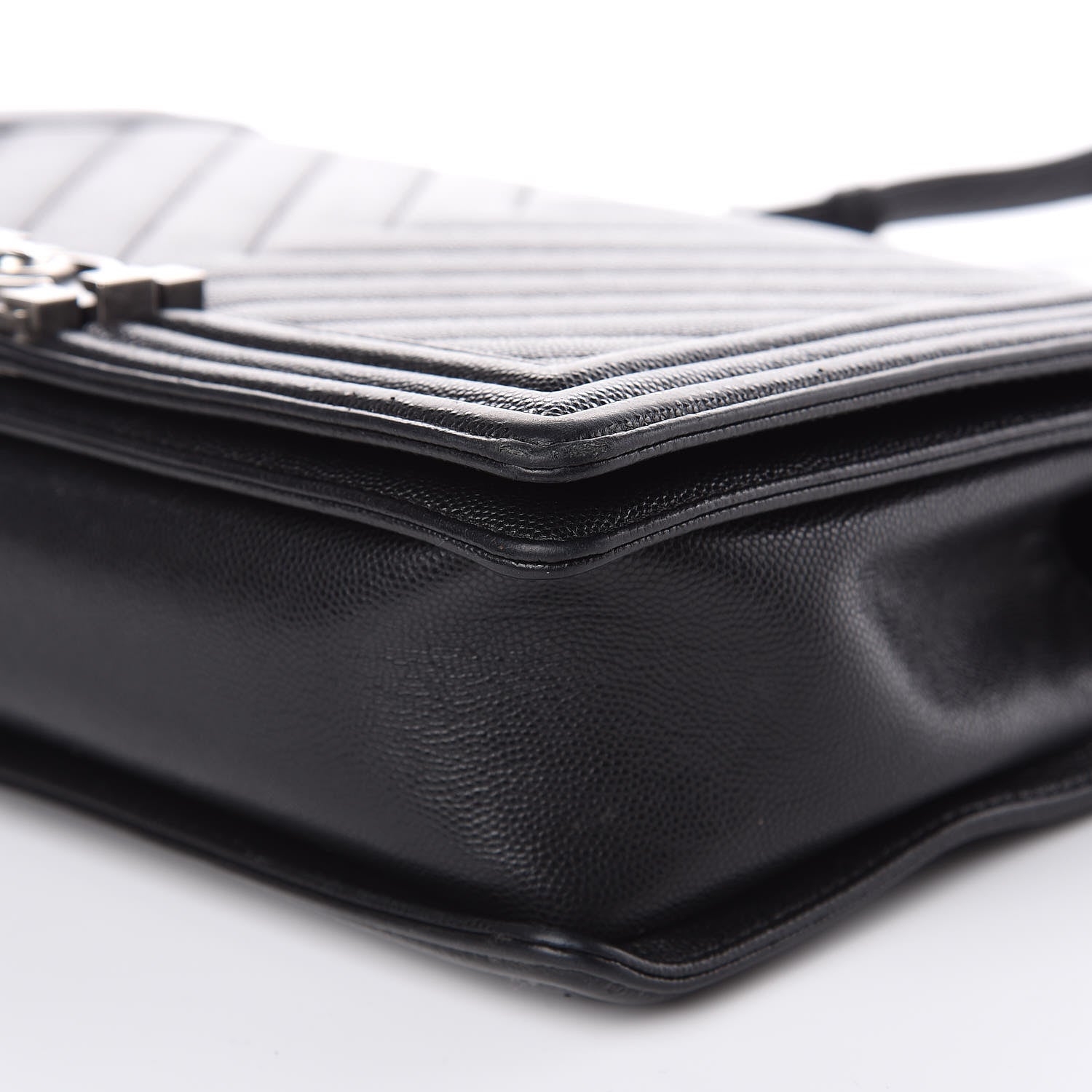 Chanel Caviar Chevron Quilted New Medium Boy Flap Black 9 of 17