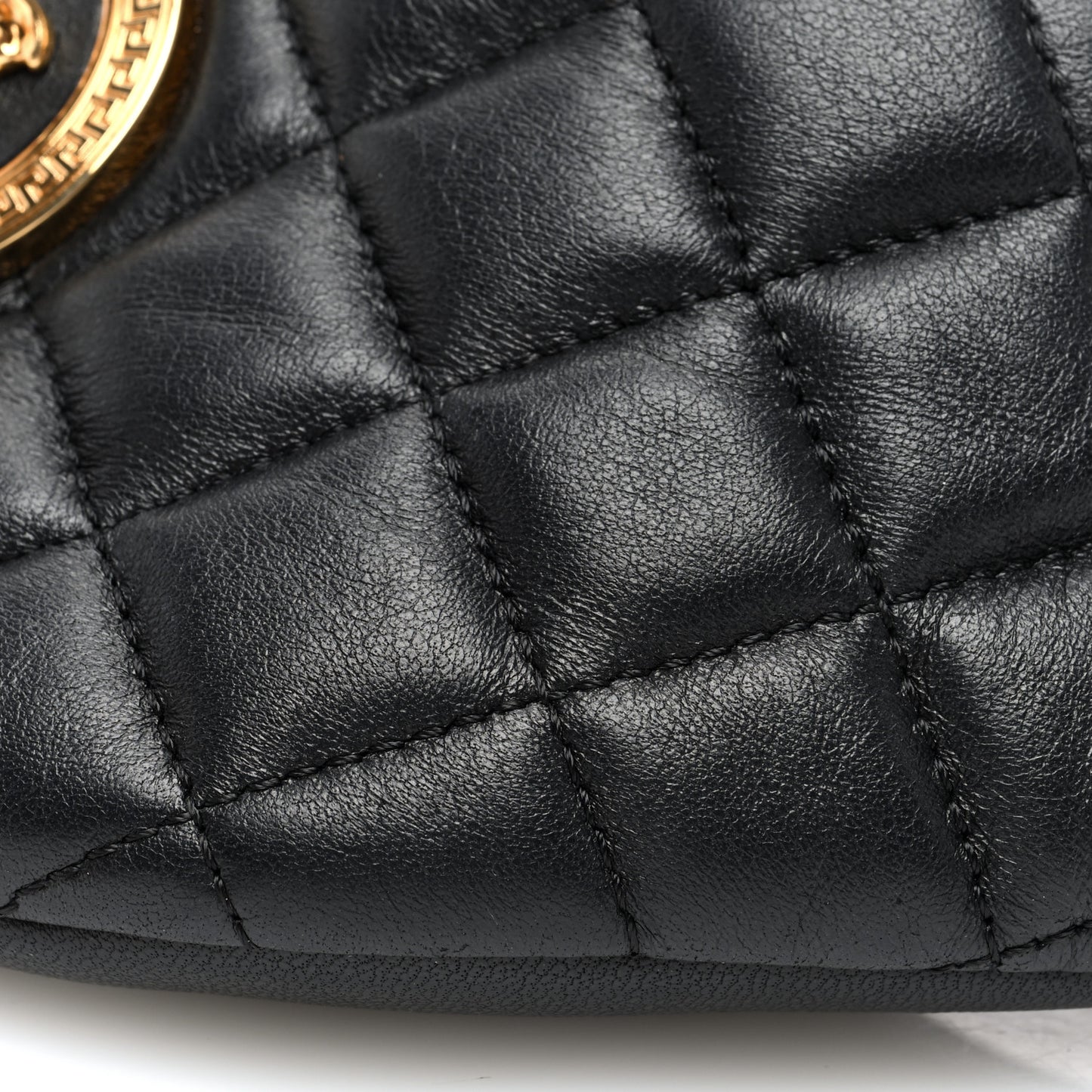 Nappa Quilted Medusa Belt Bag Black