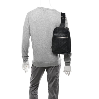 Gucci Guccissima Sling Backpack Black 2 of 12