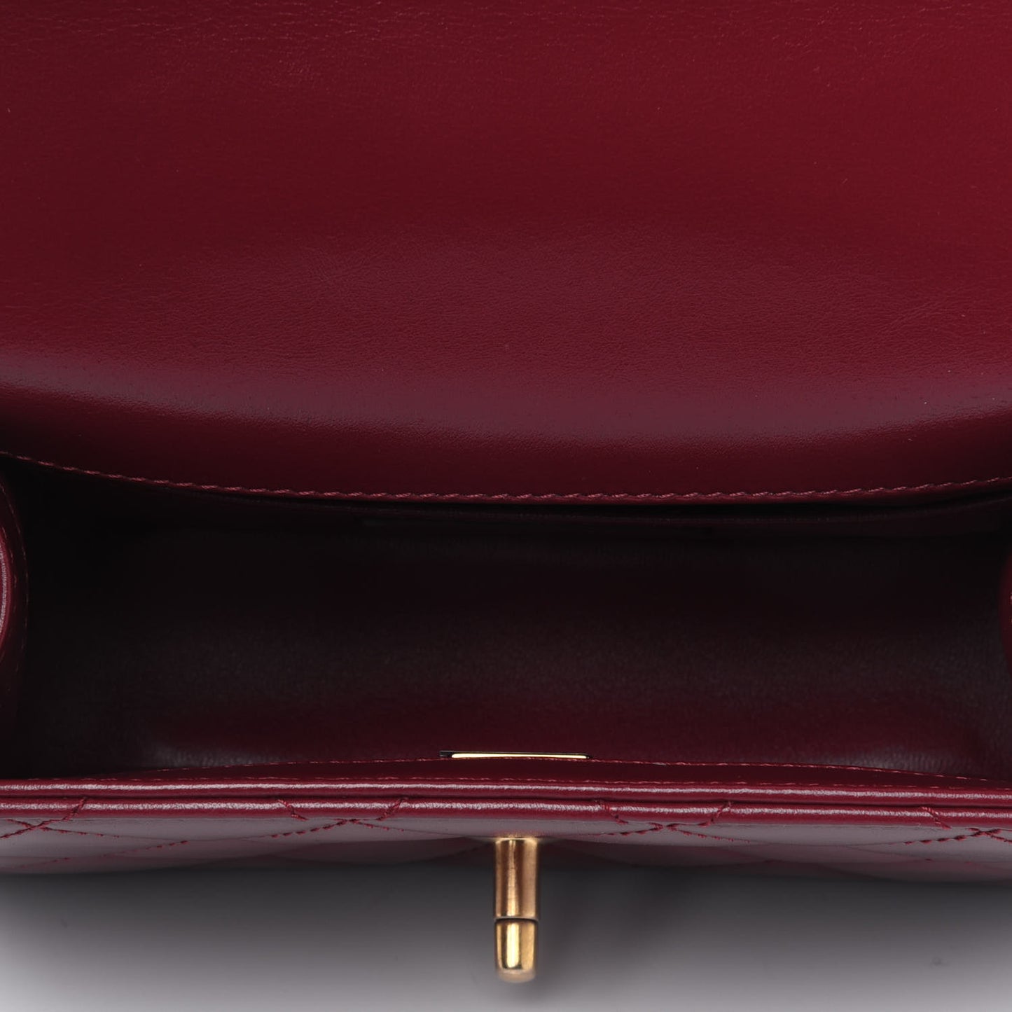 Calfskin Quilted Mini Perfect Fit Flap Burgundy