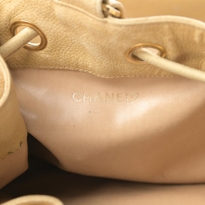 Chanel Caviar Drawstring Sling Backpack Beige 6 of 16