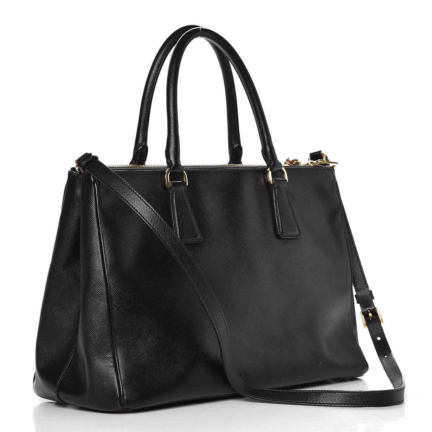 Prada Saffiano Medium Galleria Double Zip Tote Black 4 of 17