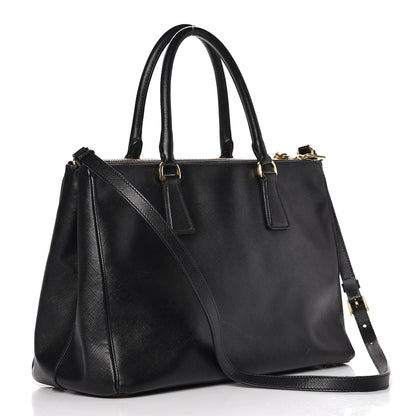 Prada Saffiano Medium Galleria Double Zip Tote Black 4 of 17