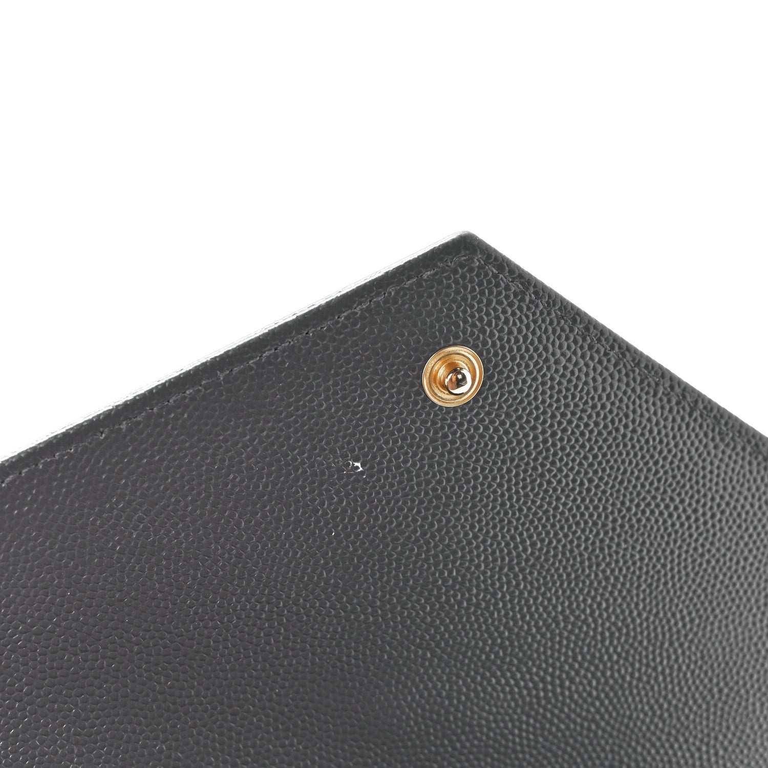 Saint Laurent Grain De Poudre Matelasse Chevron Monogram Chain Wallet Oyster Grey 11 of 11