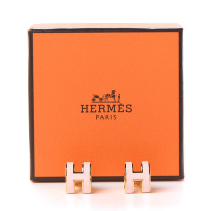 Hermes Rose Gold Lacquered Pop H Earrings Rose Dragee 5 of 5