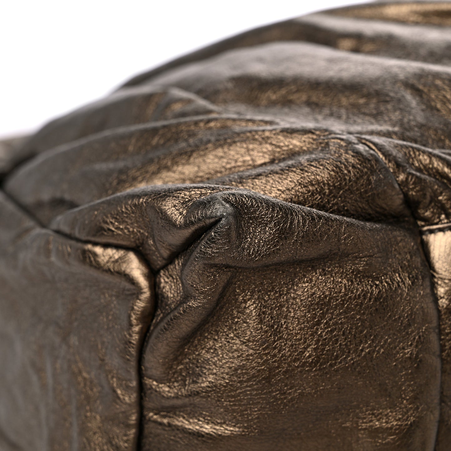 Metallic Calfskin Medium Hysteria Hobo Brown