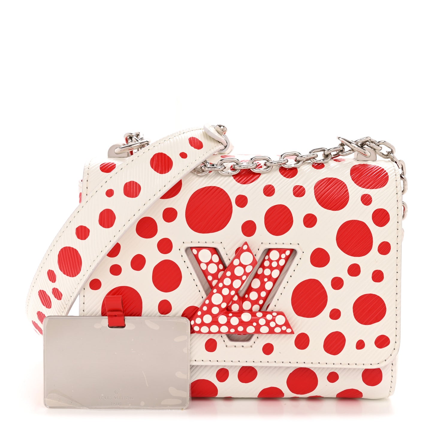 LV X YK Epi Infinity Dots Twist Shoulder Bag PM White Red