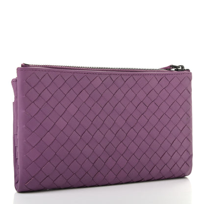 Bottega Veneta Nappa Intrecciato Double Zip Clutch Wallet Corot 3 of 8