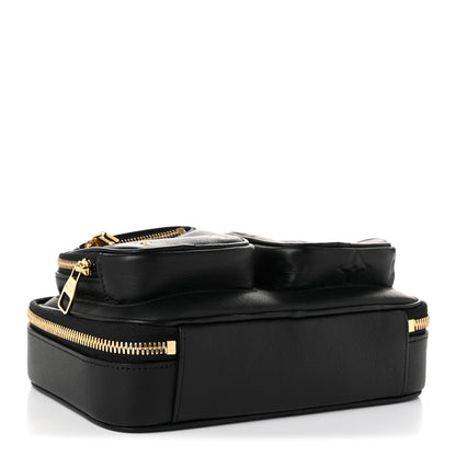 Louis Vuitton Calfskin Monogram Embossed Utility Crossbody Black 3 of 9