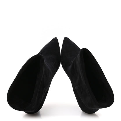 Saint Laurent Kid Scamosciato Niki 85 Wedge Booties 38.5 Black 2 of 8