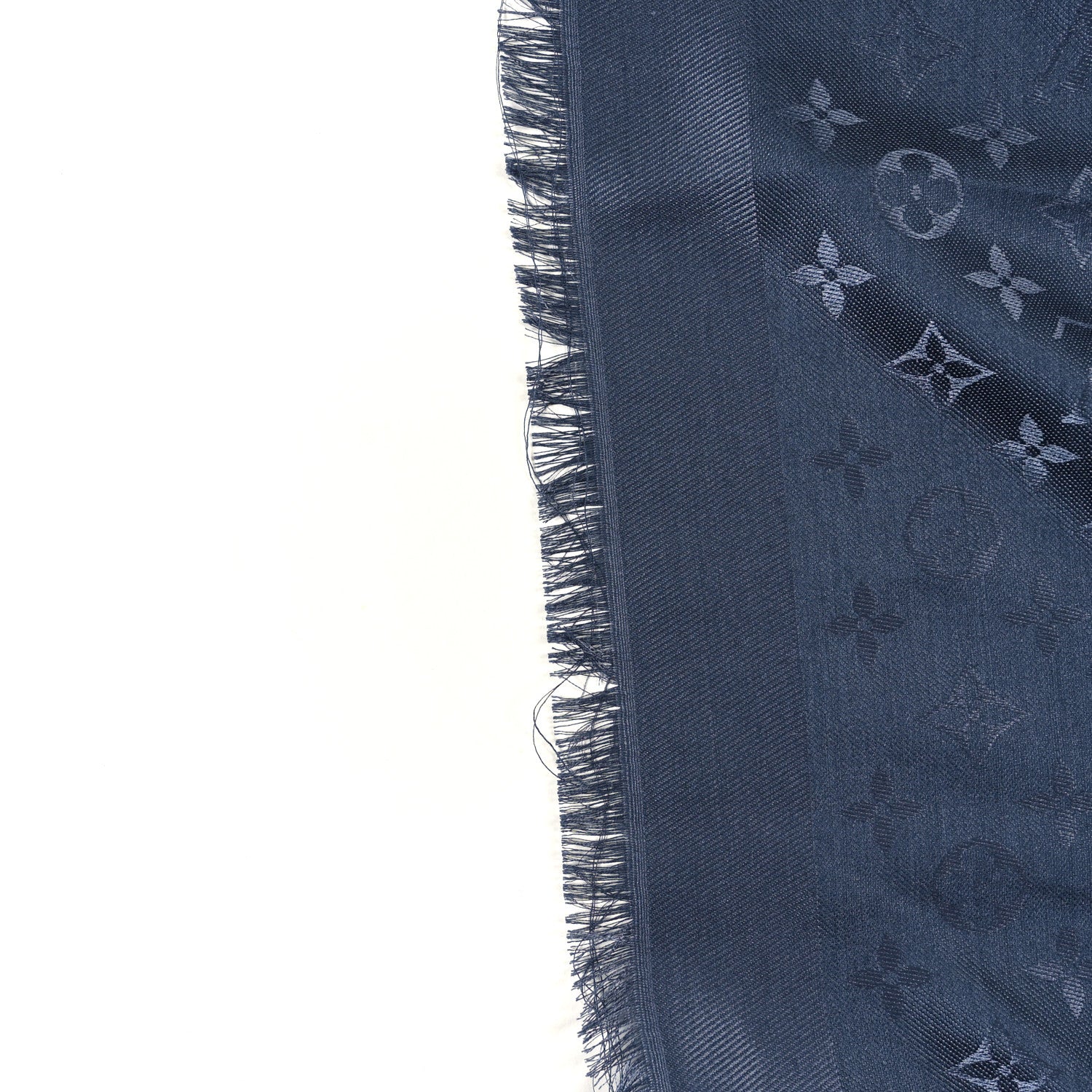 Louis Vuitton Monogram Silk Wool Shine Shawl Night Blue 5 of 6