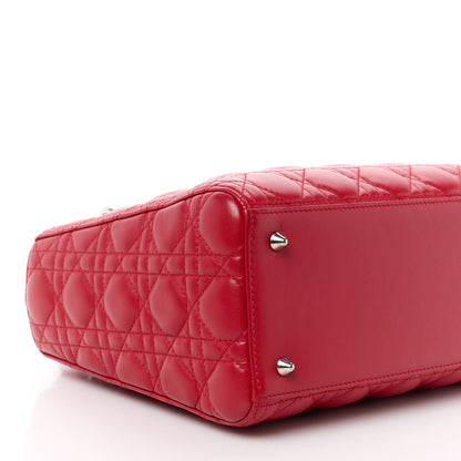 Christian Dior CHRISTIAN DIOR Lambskin Cannage Medium Lady Dior Red 11 of 13