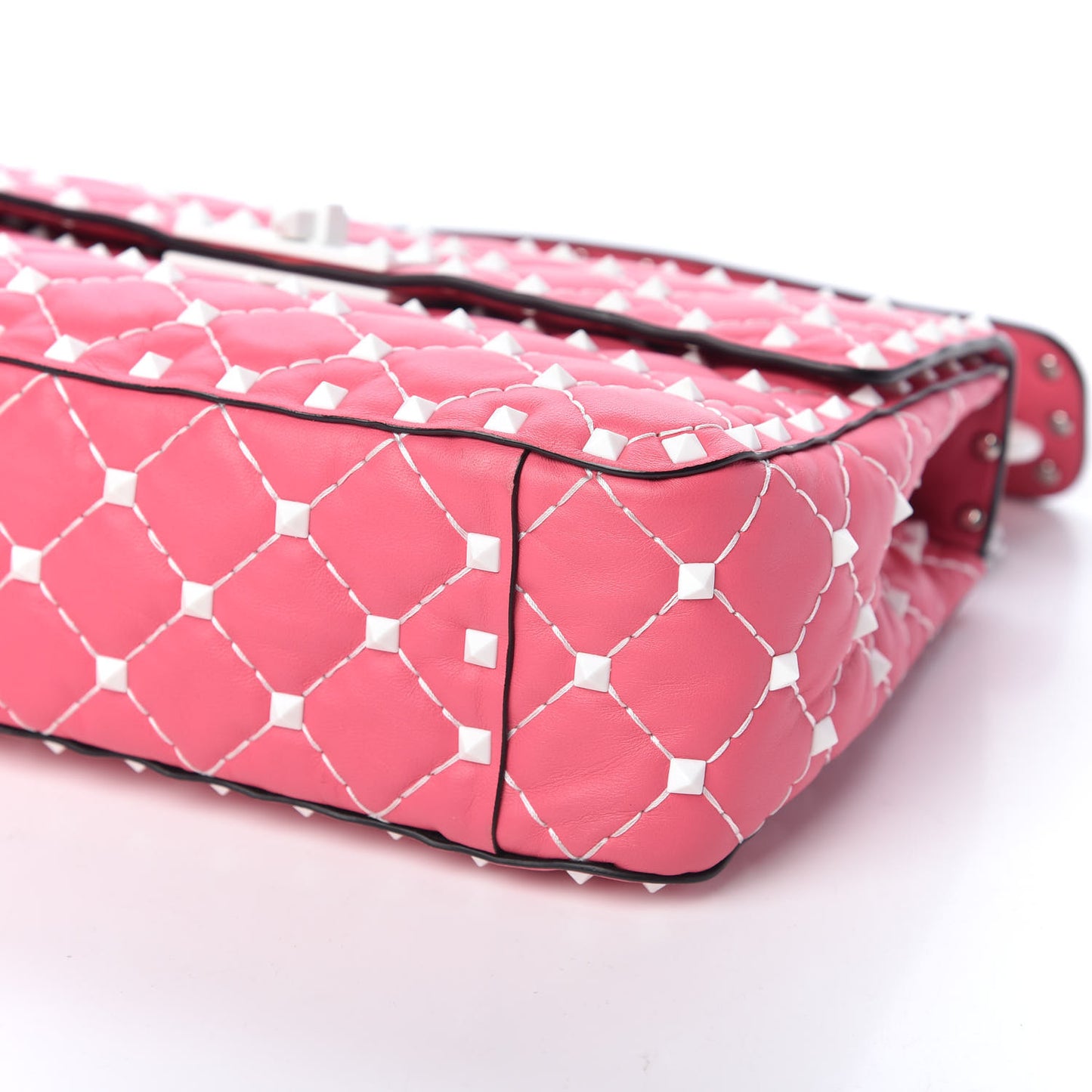 Lambskin Medium Free Rockstud Spike Shoulder Bag Shadow Pink