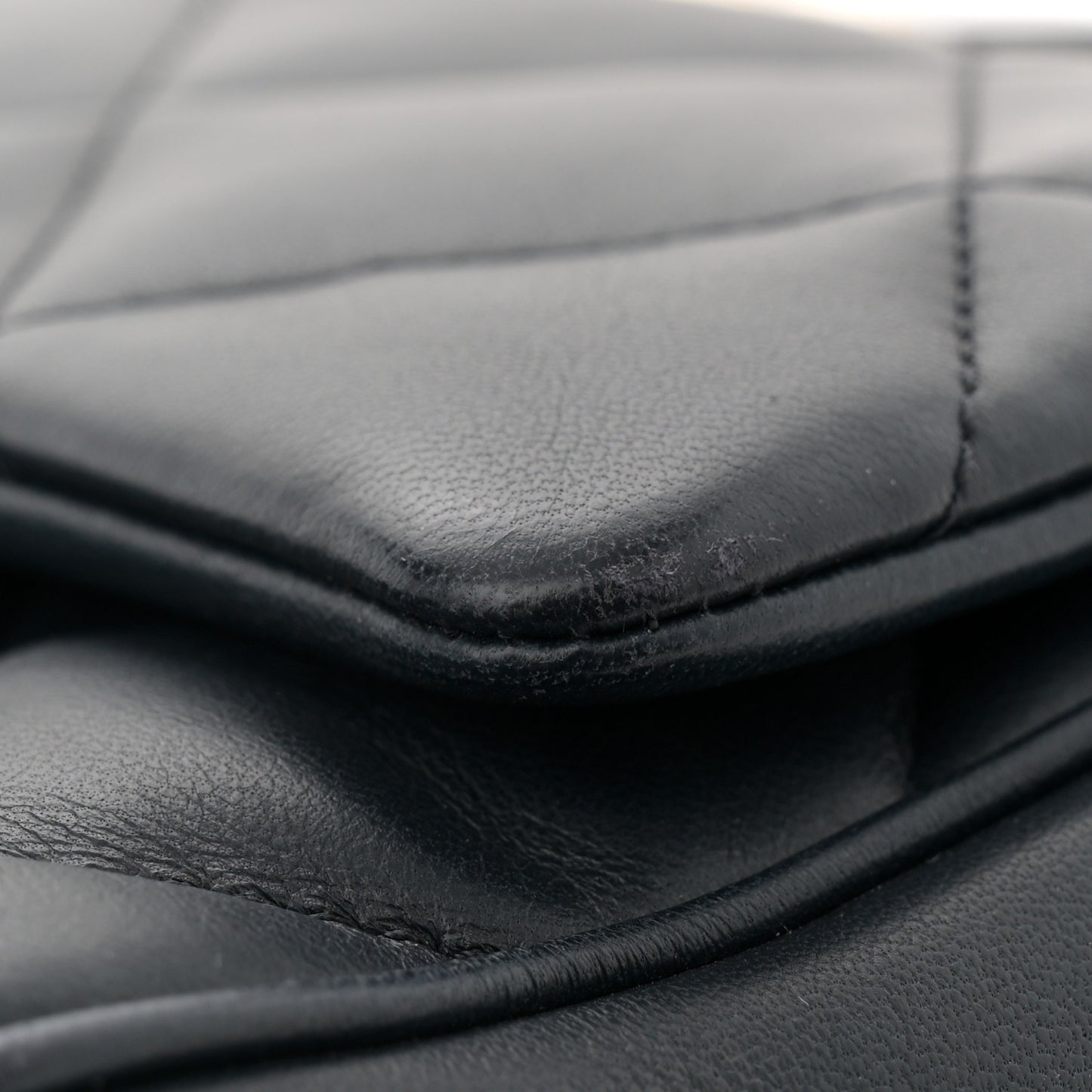 Lambskin Quilted Easy Carry Flap Navy