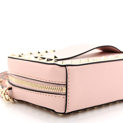 Valentino Garavani Calfskin Rockstud Crossbody Clutch Water Rose 9 of 10