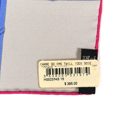 Hermes Silk Jardins D Hiver Scarf 90 Gris Vert Rose 3 of 3