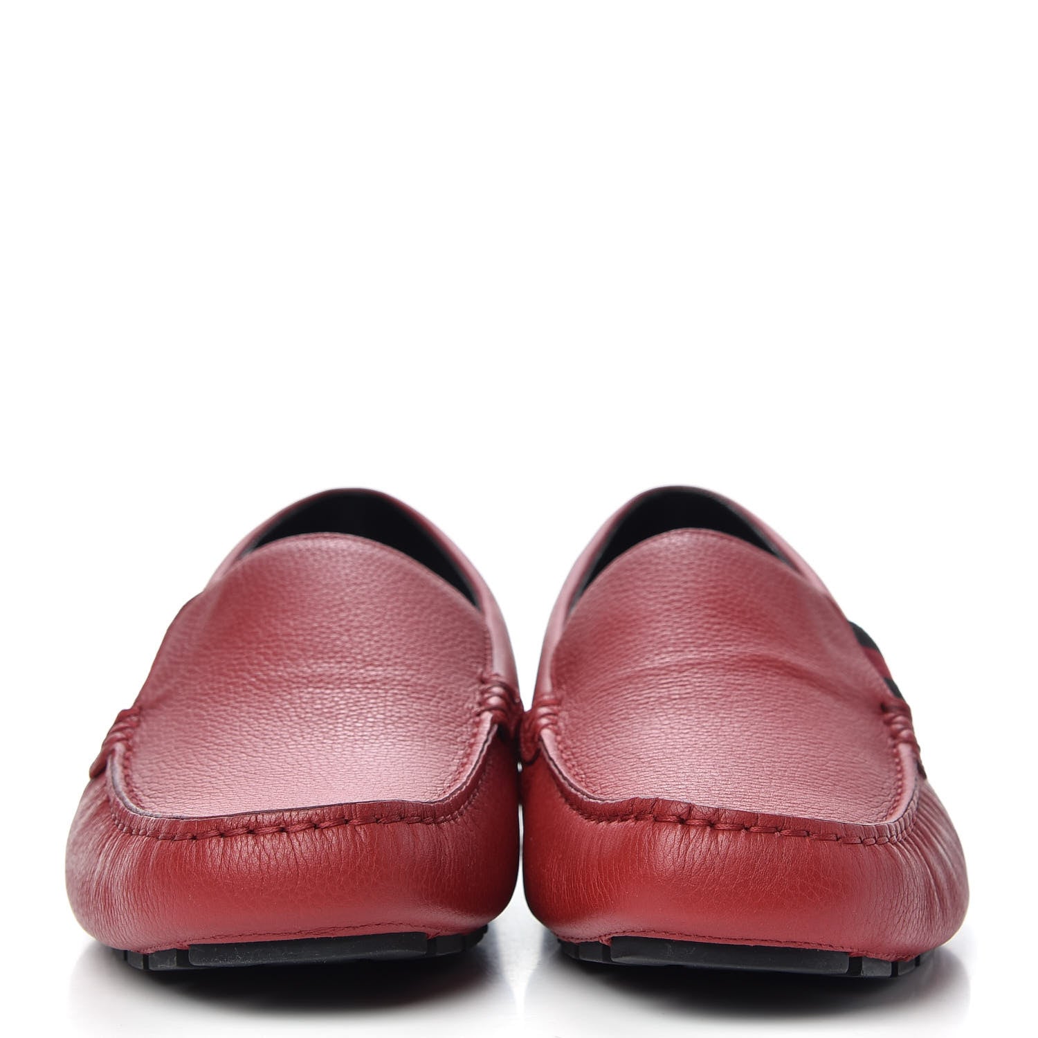 Gucci Calfskin Web Mens Driver Loafers 7 Red 2 of 11