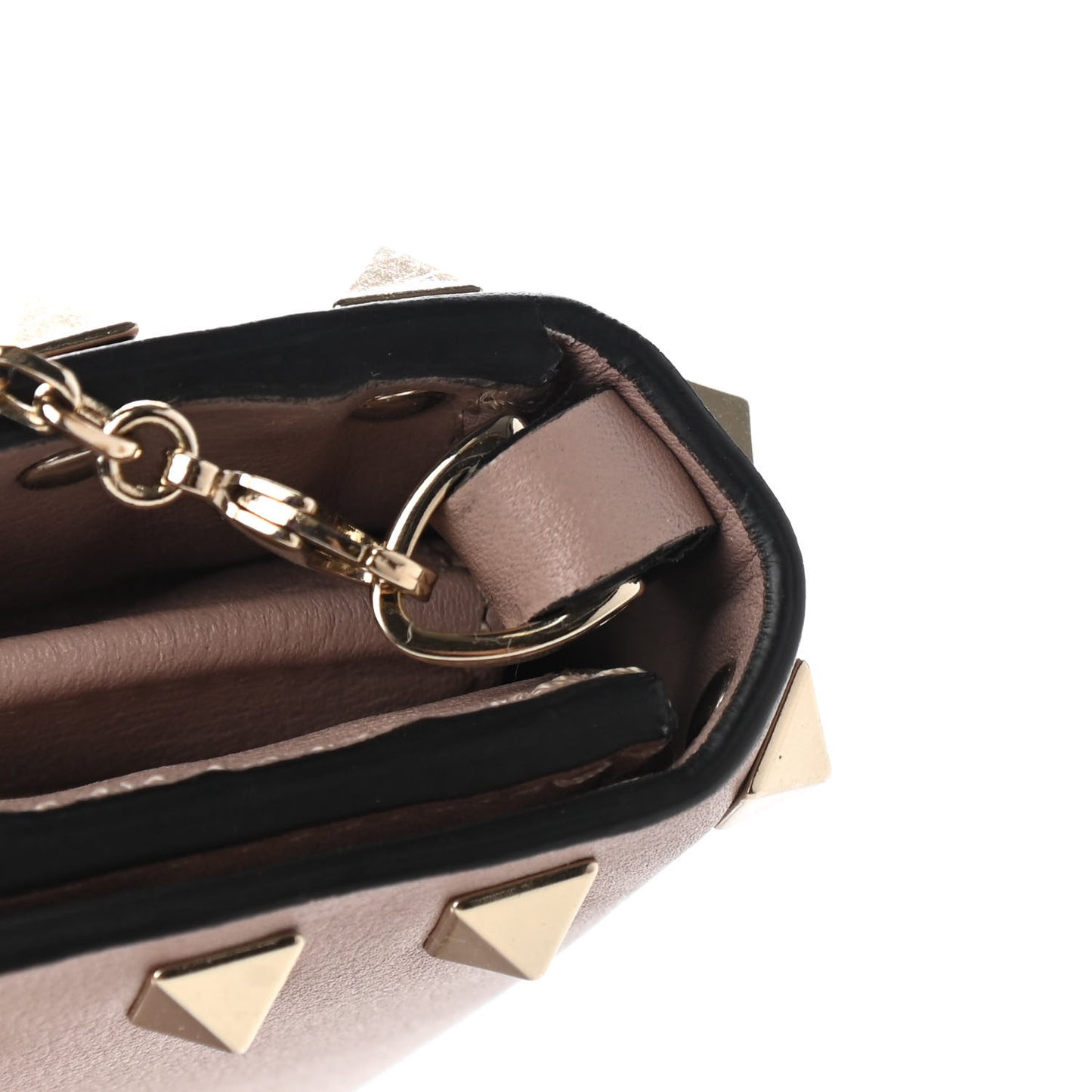 Vitello Rockstud Flap Wallet On Chain Poudre