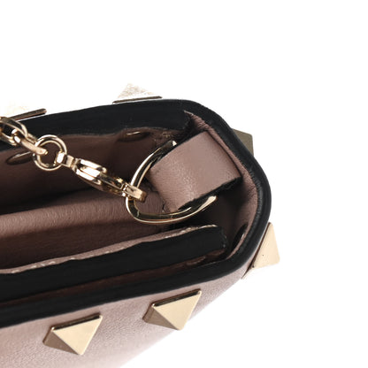 Valentino Garavani Vitello Rockstud Flap Wallet On Chain Poudre 12 of 12