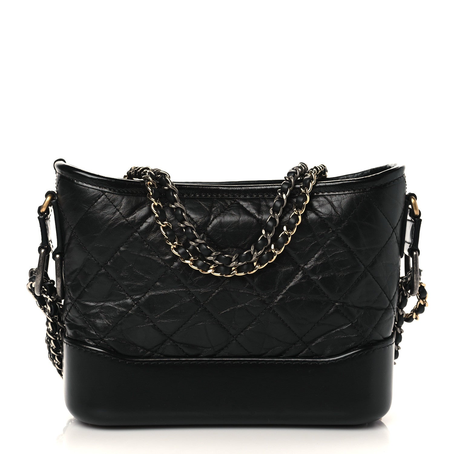 Chanel Aged Calfskin Quilted Small Gabrielle Hobo Black 1 of 8