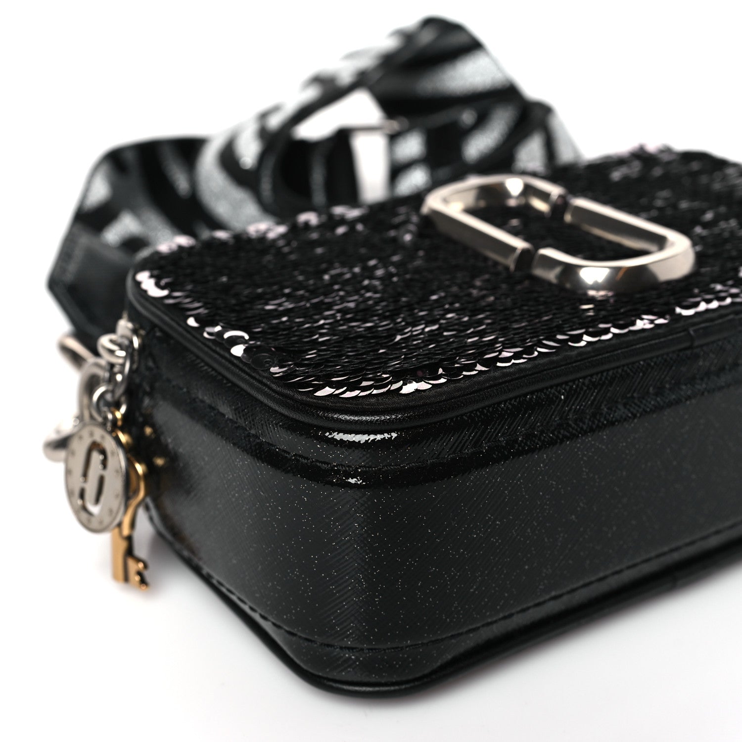 Marc Jacobs Calfskin Sequin Snapshot Camera Bag Black 9 of 10