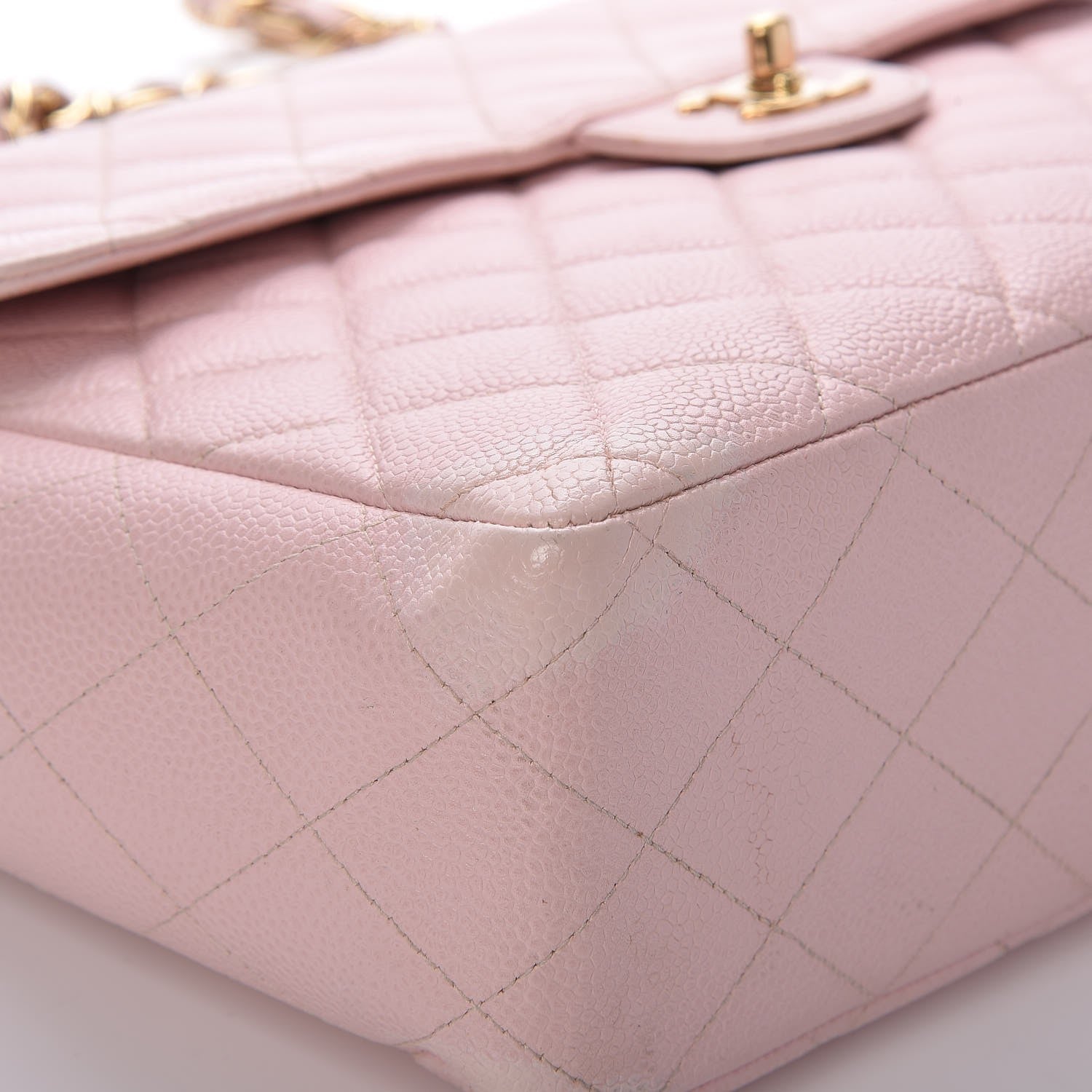Chanel Caviar Jumbo Single Flap Pink 9 of 12