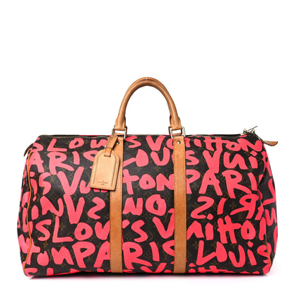 Louis Vuitton Monogram Graffiti Keepall 50 Fuchsia 1 of 10