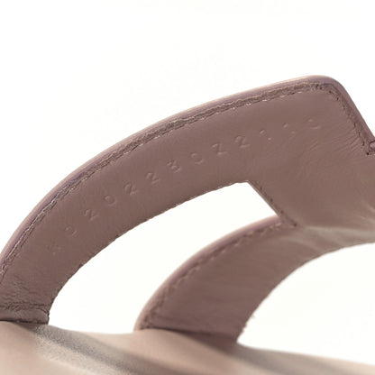 Hermes Box Calfskin Oran Sandals 37 Rose Pale 7 of 7