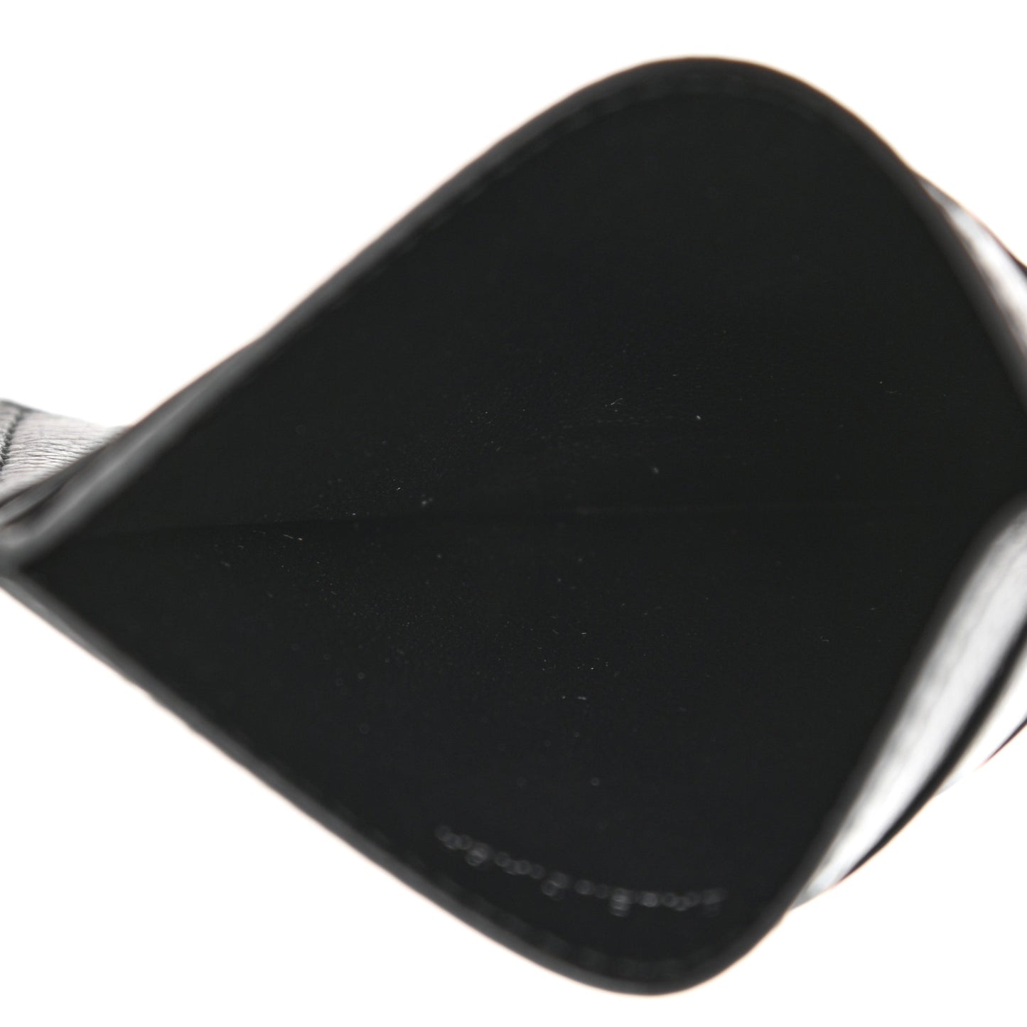 Grained Calfskin Logo Cash Card Holder Black White