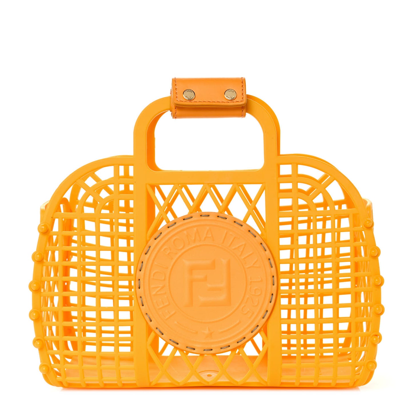 Recycled Plastic Vitello Liberty Matte Small Fendi Basket Clementine