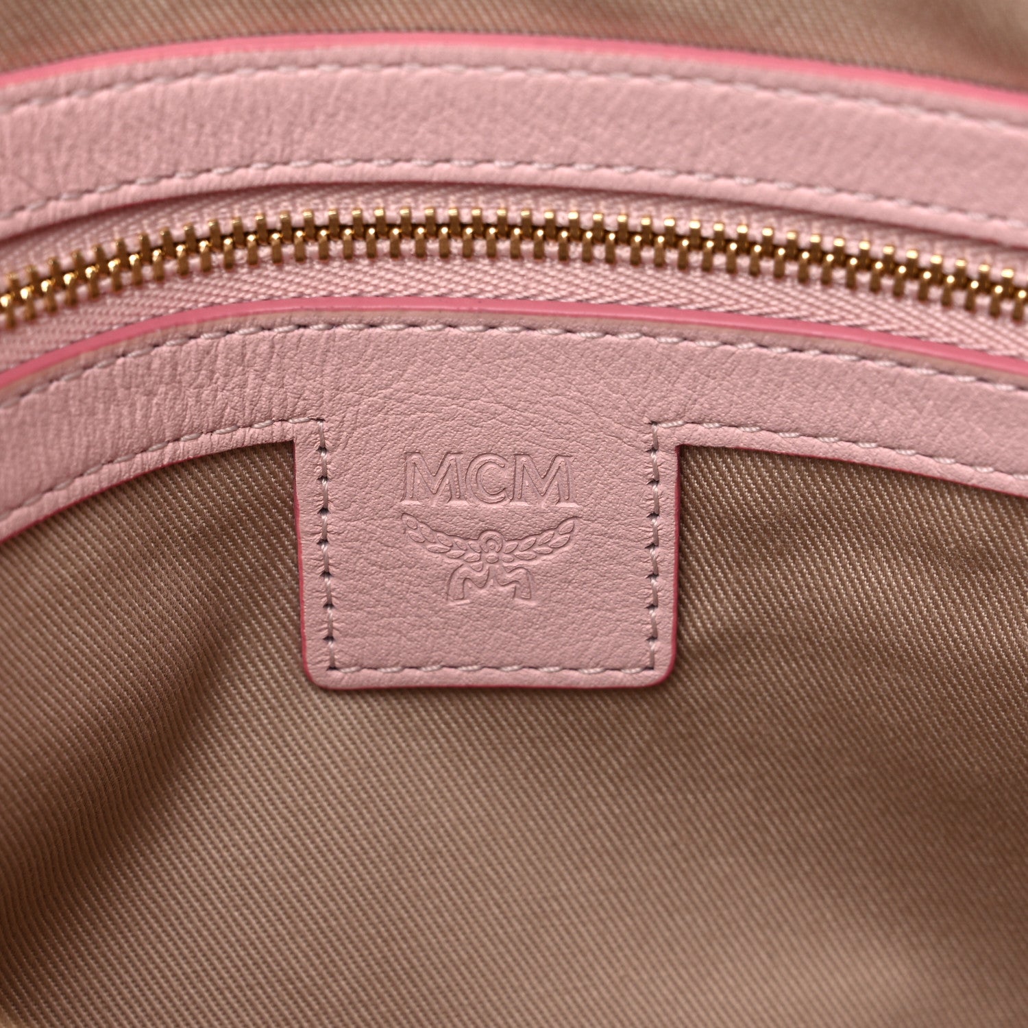 MCM Visetos Floral Leopard Wristlet Zip Pouch Pink 6 of 7