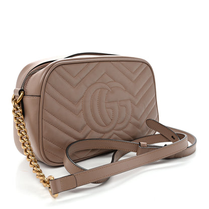 Gucci Calfskin Matelasse Small GG Marmont Chain Shoulder Bag Porcelain Rose 3 of 11