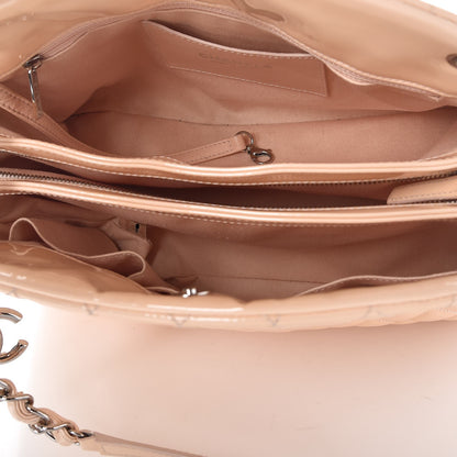 Chanel Patent Quilted Large Just Mademoiselle Bowling Bag Beige 5 of 11