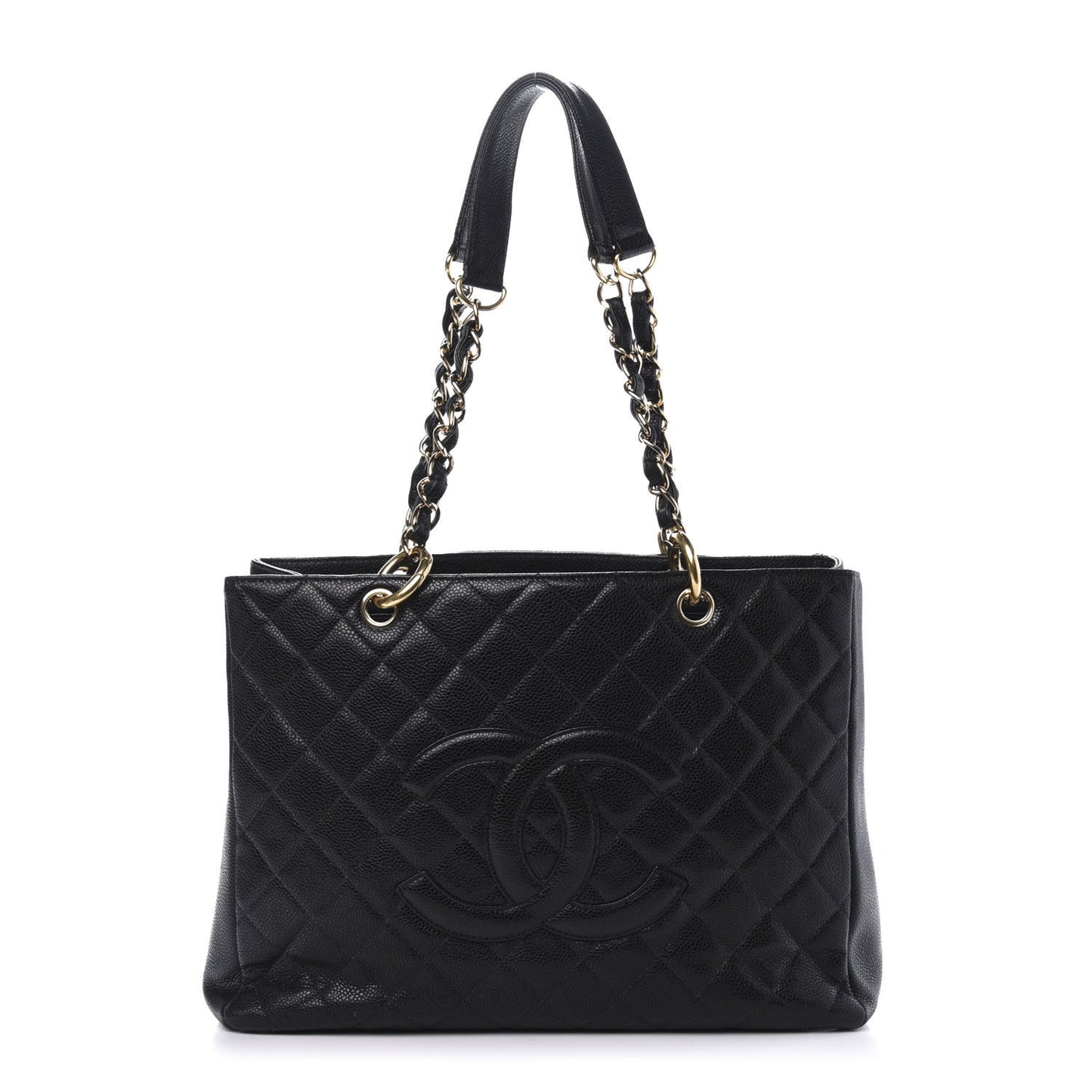 Caviar Quilted Grand Shopping Tote GST Black