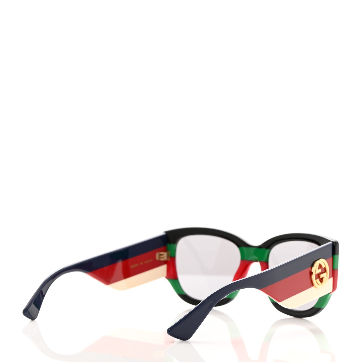 Acetate Web Oversized Frame Rectangle Sunglasses GG0276S Black Multicolor