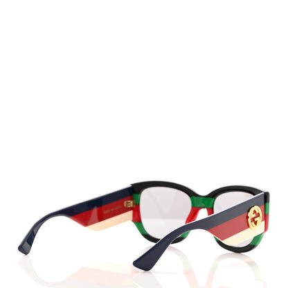 Gucci Acetate Web Oversized Frame Rectangle Sunglasses GG0276S Black Multicolor 4 of 8