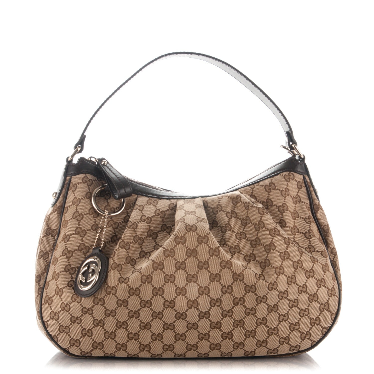 Gucci Monogram Medium Sukey Hobo Dark Brown 1 of 7
