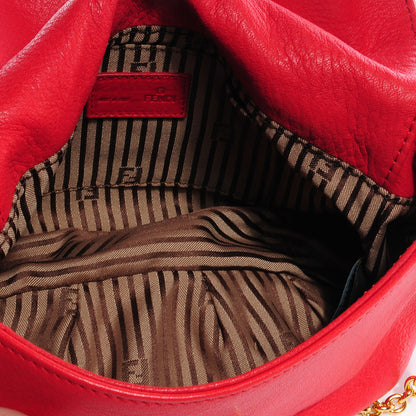 Fendi Vitello Flamingo Fendista Pouchette Crossbody Red 5 of 9