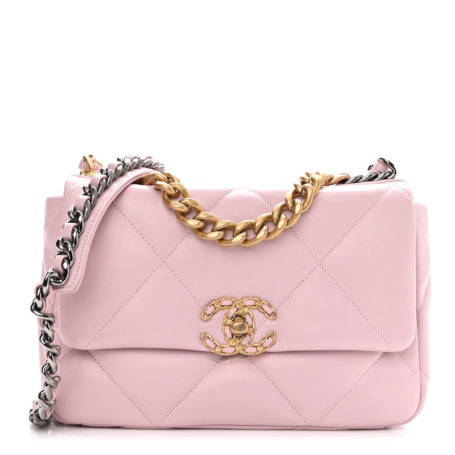 Chanel Lambskin Quilted Medium Chanel 19 Flap Light Pink 1 of 11