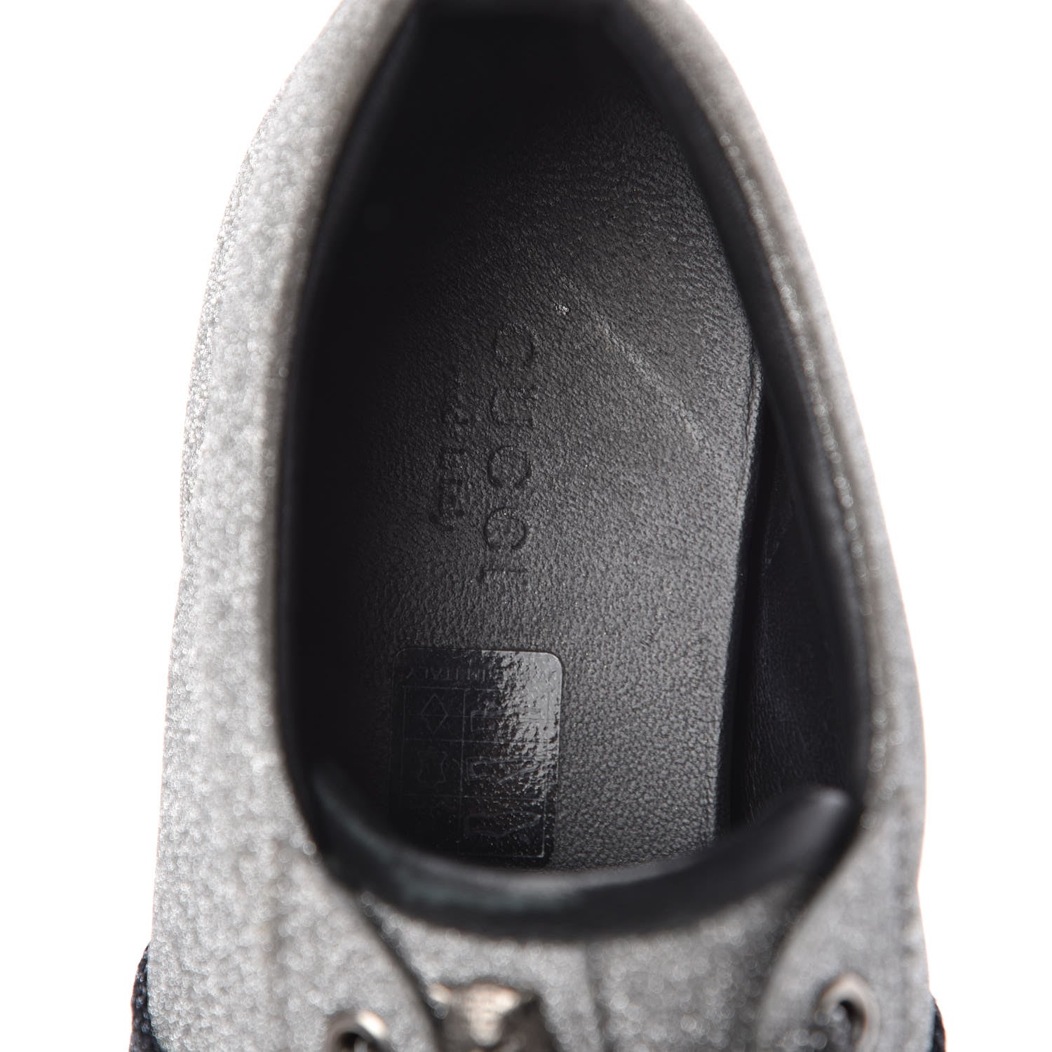 Gucci Glitter Fabric Studded Womens Web Sneakers 38.5 Silver 6 of 13