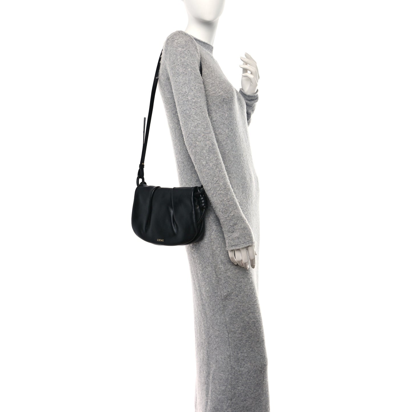 Shiny Nappa Calfskin Paseo Satchel Black