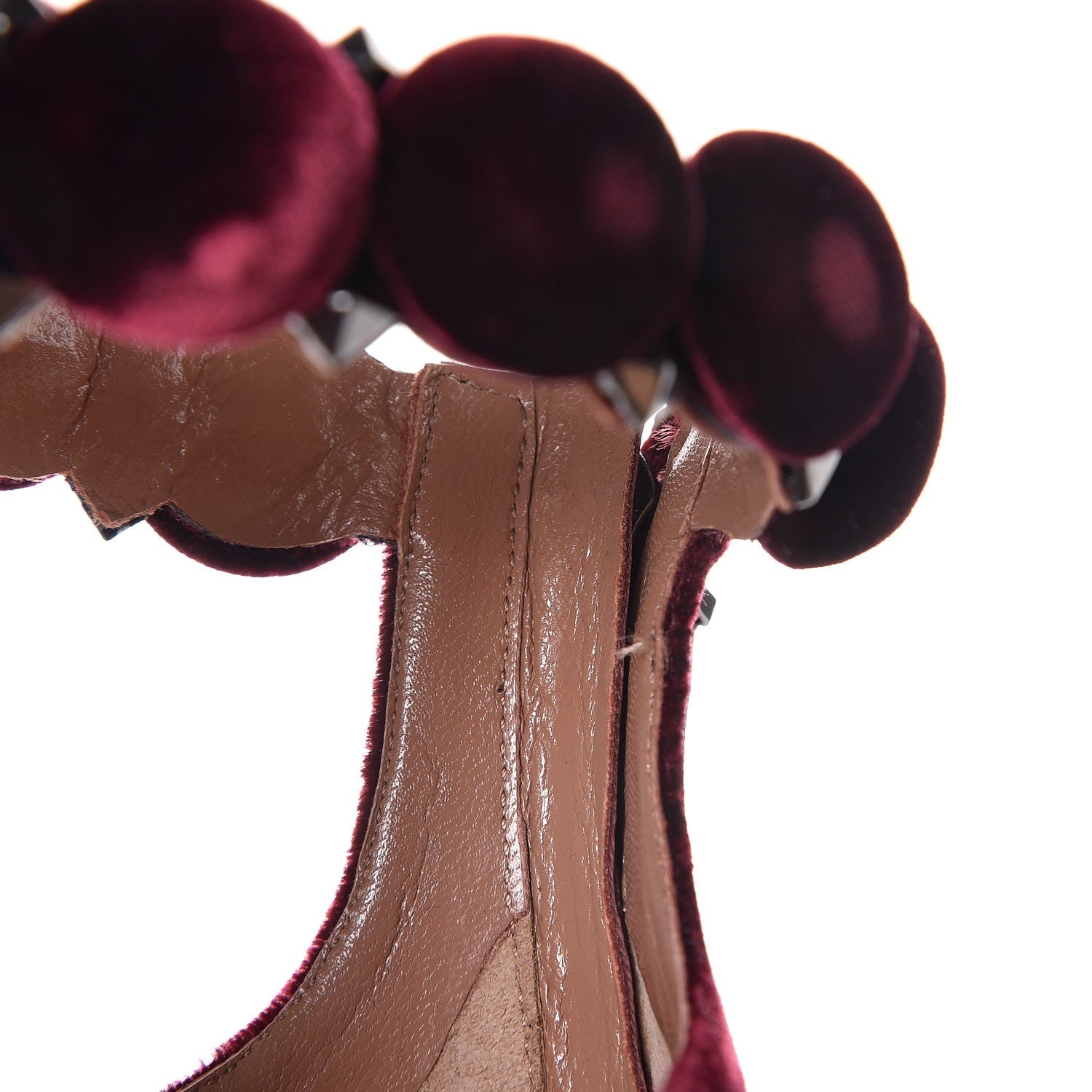 Alaia Velours Bombe Sandals 37.5 Pourpre 10 of 11