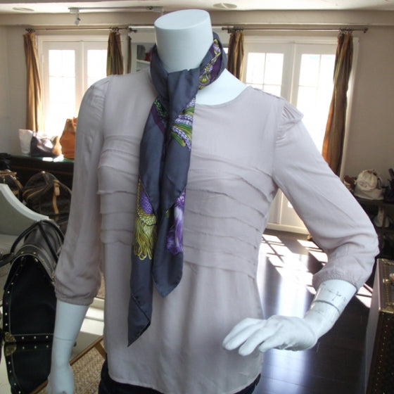 Hermes Silk Le Timbalier Scarf 90 Violet 2 of 5