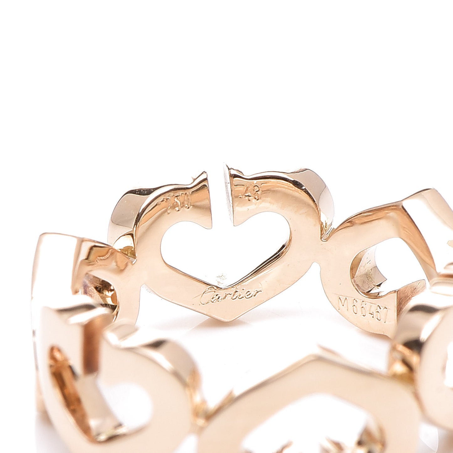 18K Yellow Gold Hearts and Symbols Ring 48 4.5