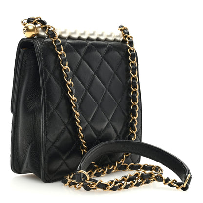 Chanel Lambskin Quilted Chic Pearls Flap Black 3 of 9