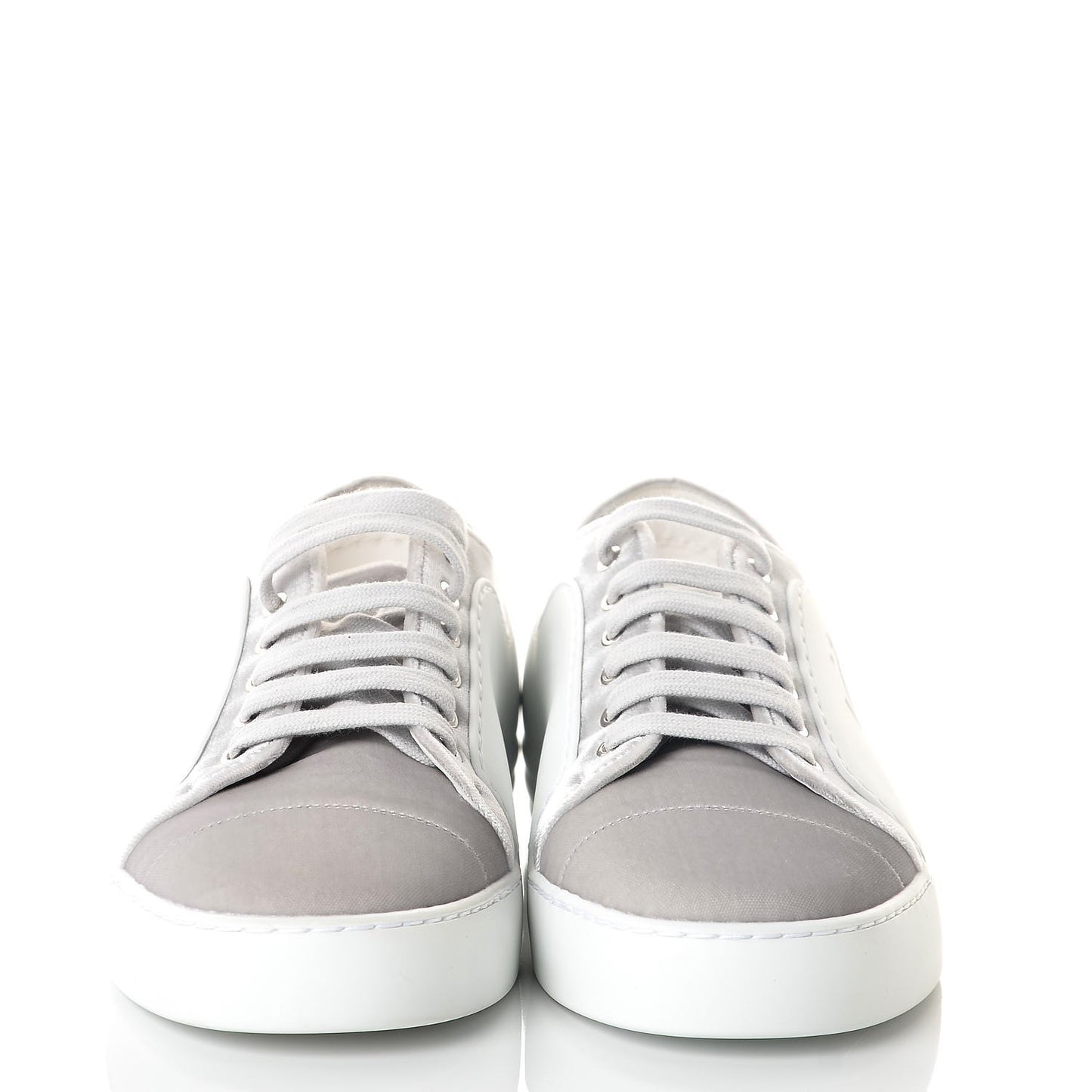 Calfskin Velvet Womens CC Sneakers 41.5 White Silver