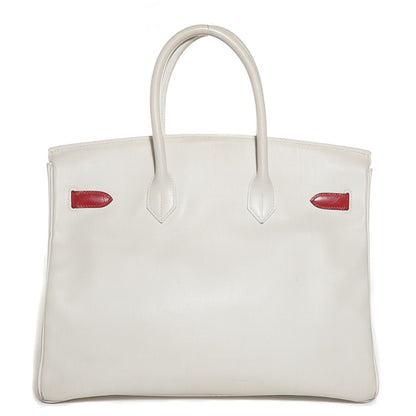 Hermes Swift Bi-Color Birkin 35 Blanc Rouge Vif 4 of 24