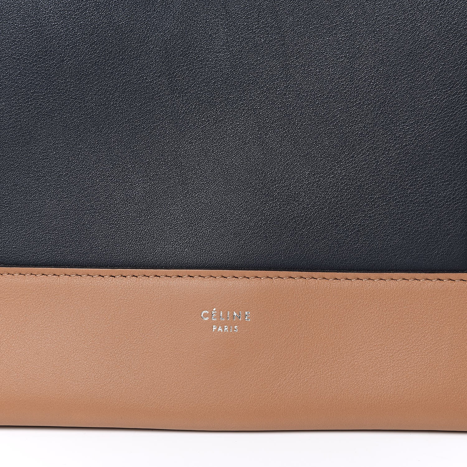Celine Shiny Smooth Calfskin Medium Frame Shoulder Bag Tan Black 7 of 9
