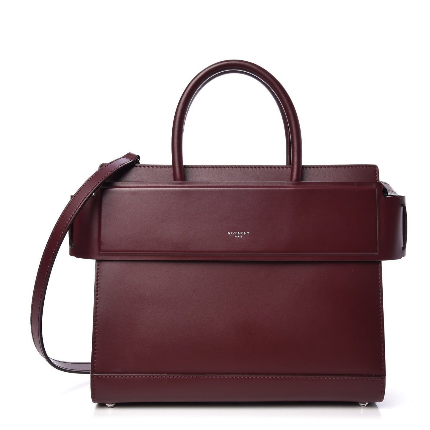 Smooth Calfskin Small Horizon Satchel Oxblood