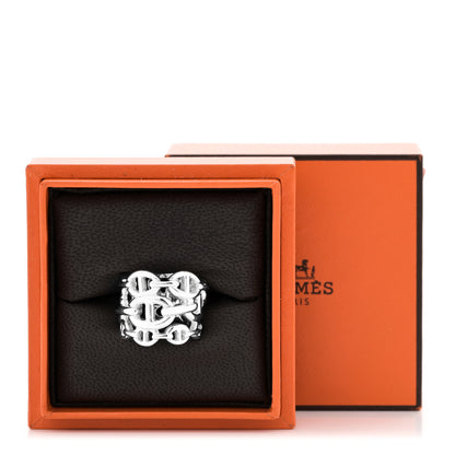 Hermes Sterling Silver GM Chaine d'ncre Enchainee Band Ring 52 6 5 of 5